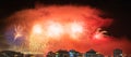 Night photo of New Year's arrival (RÃÂ©veillon) with fireworks in the sky Royalty Free Stock Photo