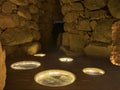 Night view interior of nuraghe La Prisgiona Royalty Free Stock Photo