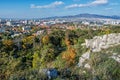 Nitra city and Zobor hill, in autumn, urban scene