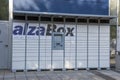 Alza self service boxes. AlzaBox delivery point. Alza Box at the shopping mall Centro. Nitra