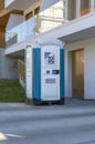 Toi Toi portable public toilet in the city center. Nitra. Slovakia