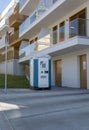 Toi Toi portable public toilet in the city center. Nitra. Slovakia