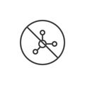 Nitrate free food label outline icon