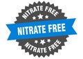 nitrate free sign. nitrate free round isolated ribbon label.