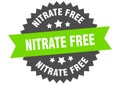 nitrate free sign. nitrate free round isolated ribbon label.