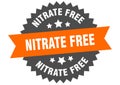 nitrate free sign. nitrate free round isolated ribbon label.