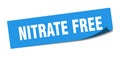 nitrate free sticker. nitrate free square isolated sign.