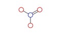 nitrate molecule, structural chemical formula, ball-and-stick model, isolated image polyatomic ion