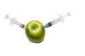 Nitrate syringe apple white background Royalty Free Stock Photo