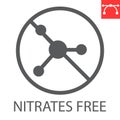 Nitrates free glyph icon