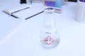 nitric acid in glass, chemical in the laboratory