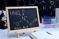 nitric acid and symbol structural formula chemical Royalty Free Stock Photo