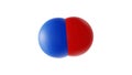 nitric oxide molecule, nitrogen oxide, molecular structure, isolated 3d model van der Waals