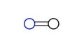 nitric oxide molecule, structural chemical formula, ball-and-stick model, isolated image nitrogen oxide Royalty Free Stock Photo