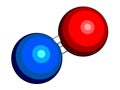 Nitric oxide NO free radical and signaling molecule. 3D rendering. Atoms are represented as spheres with conventional color.