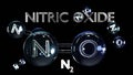 Nitric Oxide, NO, molecule model, chemical formula. Nitrogen oxide, nitrogen monoxide or Oxidonitrogen. Ball-and-stick, Royalty Free Stock Photo