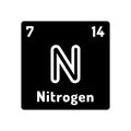 nitrogen chemical element glyph icon vector illustration Royalty Free Stock Photo