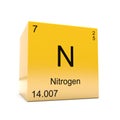 Nitrogen symbol yellow cube