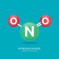 Nitrogen dioxide formula, chemical structures vector illustration Royalty Free Stock Photo