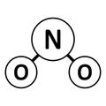 Nitrogen dioxide gas molecule icon Royalty Free Stock Photo