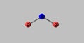 Nitrogen dioxide molecular structure isolated on grey