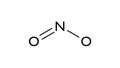 nitrogen dioxide molecule, structural chemical formula, ball-and-stick model, isolated image gas Royalty Free Stock Photo