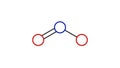 nitrogen dioxide molecule, structural chemical formula, ball-and-stick model, isolated image nitrogen oxides Royalty Free Stock Photo