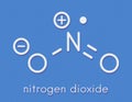 Nitrogen dioxide NO2 air pollution molecule. Free radical compound, also known as NOx. Skeletal formula. Royalty Free Stock Photo