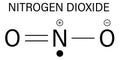 Nitrogen dioxide NO2 air pollution molecule. Free radical compound, also known as NOx. Skeletal formula. Royalty Free Stock Photo