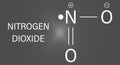 Nitrogen dioxide NO2 air pollution molecule. Free radical compound, also known as NOx. Skeletal formula. Royalty Free Stock Photo