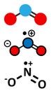 Nitrogen dioxide (NO2) air pollution molecule. Free radical compound, also known as NOx Royalty Free Stock Photo