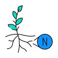 nitrogen fixation environmental icon color illustration Royalty Free Stock Photo