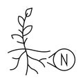 nitrogen fixation environmental line icon vector illustration Royalty Free Stock Photo