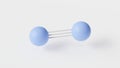 nitrogen molecule 3d, molecular structure, ball and stick model, structural chemical formula dinitrogen