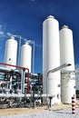 Nitrogen storage tank, Industrial storehouses Royalty Free Stock Photo