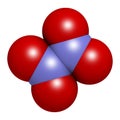 Nitrogen tetroxide dinitrogen tetroxide, N2O4 rocket propellant molecule. 3D rendering. Atoms are represented as spheres with.