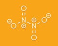Nitrogen tetroxide dinitrogen tetroxide, N2O4 rocket propellant molecule. Skeletal formula. Royalty Free Stock Photo