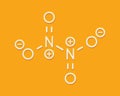 Nitrogen tetroxide dinitrogen tetroxide, N2O4 rocket propellant molecule. Skeletal formula.