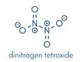 Nitrogen tetroxide dinitrogen tetroxide, N2O4 rocket propellant molecule. Skeletal formula. Royalty Free Stock Photo