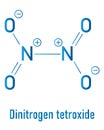 Nitrogen tetroxide or dinitrogen tetroxide, NTO, amyl. Rocket propellant molecule. Skeletal formula.