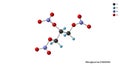 Nitroglycerin or trinitroglycerin or nitro, glyceryl trinitrate GTN or 1,2,3-trinitroxypropane Molecular Structure