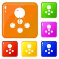 Nitromethane icons set vector color
