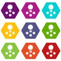 Nitromethane icons set 9 vector Royalty Free Stock Photo