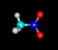 Nitromethane molecule isolated on black Royalty Free Stock Photo