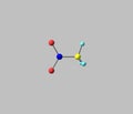 Nitromethane molecule isolated on grey