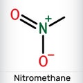 Nitromethane molecule. It is primary nitroalkane. Skeletal chemical formula Royalty Free Stock Photo