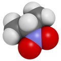 Nitropropane 2-nitropropane, 2-NP chemical solvent molecule. Used as solvent in production of ink, polymers, coatings, adhesives