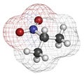 Nitropropane 2-nitropropane, 2-NP chemical solvent molecule. Used as solvent in production of ink, polymers, coatings, adhesives