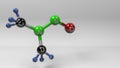 Nitrosodimethylamine molecule 3D illustration.