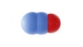 nitrous oxide molecule, dinitrogen oxide, molecular structure, isolated 3d model van der Waals Royalty Free Stock Photo